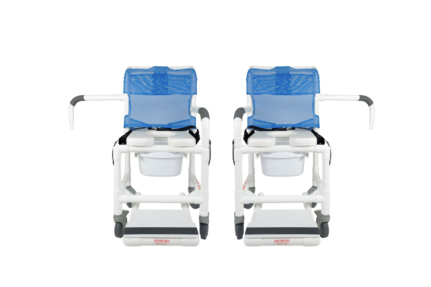 5" Locking Caster Deluxe Rolling Shower Chair w/Drop Arms