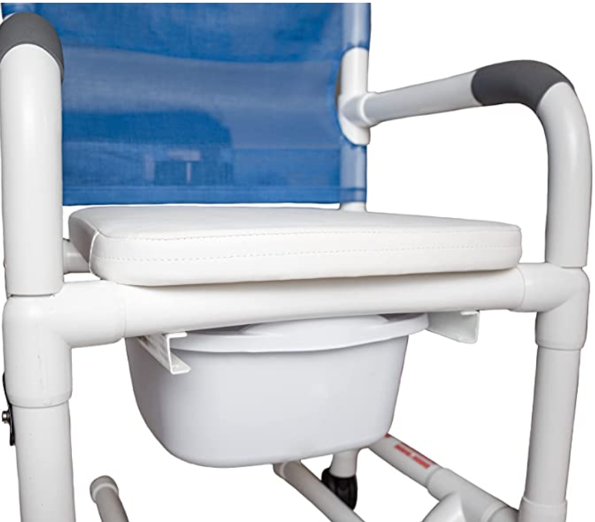 Solid Padded Seat Replacement for Rolling Shower Chair with Drop Arms - Fits Models DL-1 and RL-1
