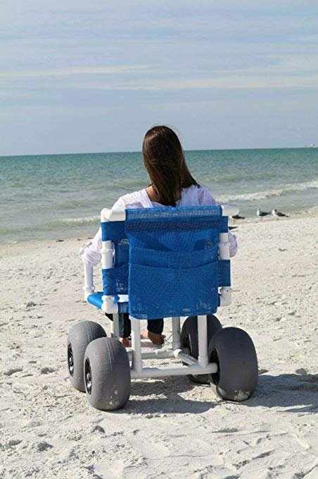 Beach Wheelchair, 12" Balloon Tires for Soft Sand, Easily Disassembles - WC-1