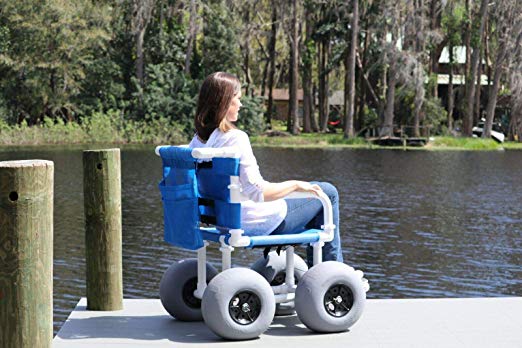 Beach Wheelchair, 12" Balloon Tires for Soft Sand, Easily Disassembles - WC-1