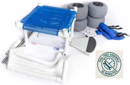 Beach Wheelchair, 12" Balloon Tires for Soft Sand, Easily Disassembles - WC-1