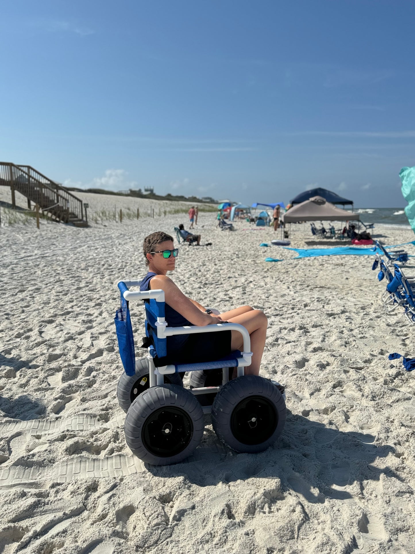Beach Wheelchair, 16" Balloon Tires for Soft Sand, Easily Disassembles - WC-16