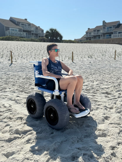 Beach Wheelchair, 16" Balloon Tires for Soft Sand, Easily Disassembles - WC-16