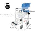 5" Locking Caster Deluxe Rolling Shower Chair w/Drop Arms