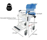 5" Locking Caster Deluxe Rolling Shower Chair w/Drop Arms