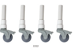 3" Replacement Casters for Deluxe Rolling Shower Chair with Drop Arms - Fits Model DL-1
