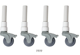3" Replacement Casters for Deluxe Rolling Shower Chair with Drop Arms - Fits Model DL-1