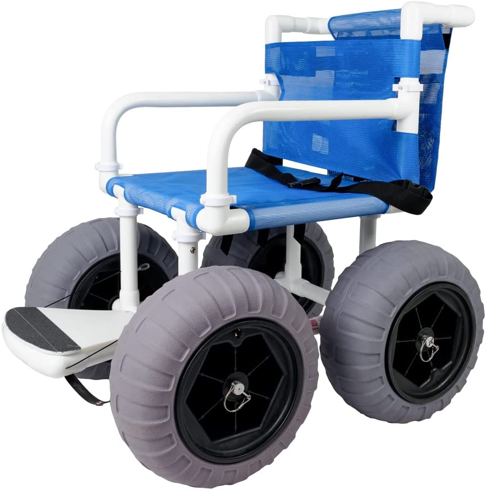 Beach Wheelchair, 16" Balloon Tires for Soft Sand, Easily Disassembles - WC-16